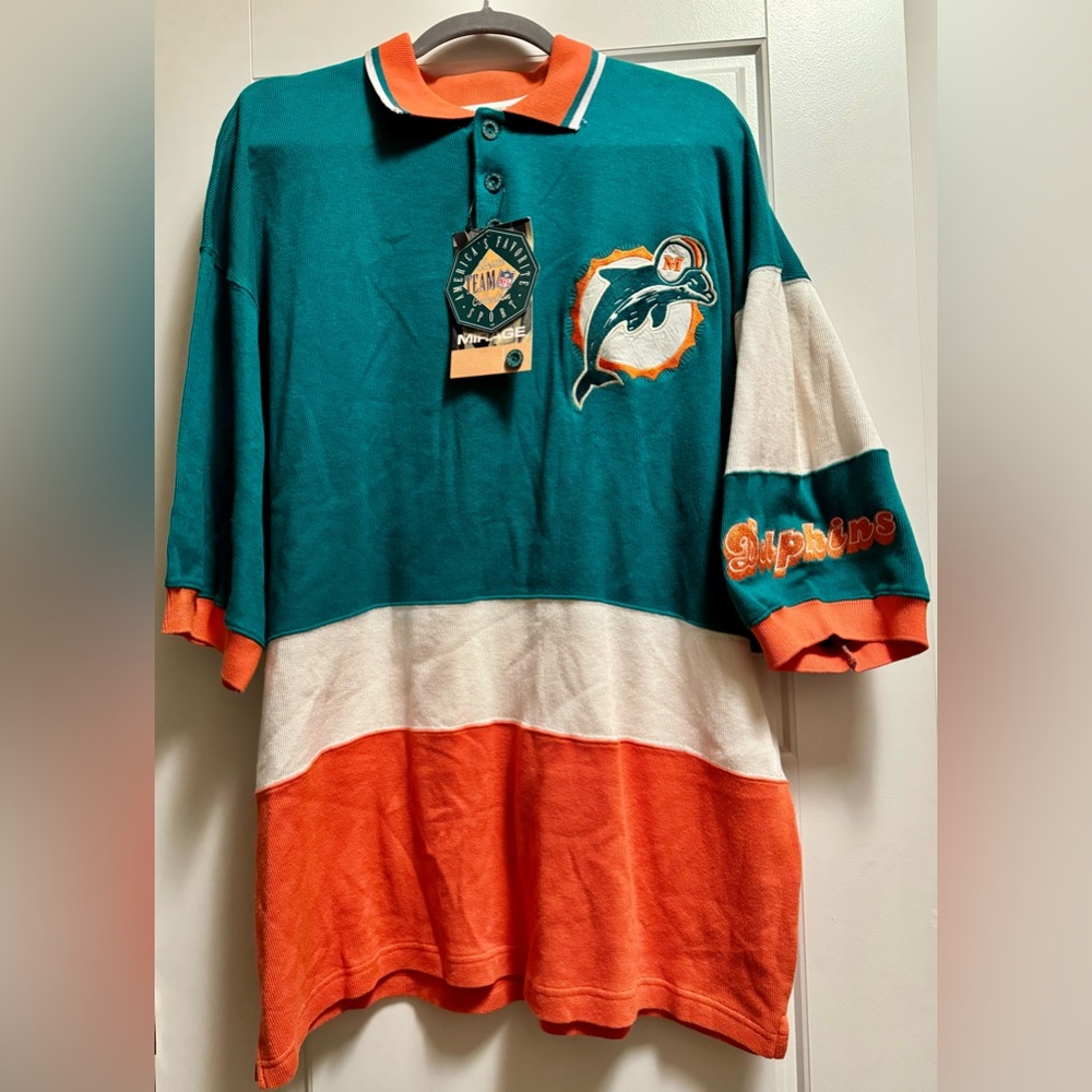 Rare Vintage Miami Dolphins Polo Shirt